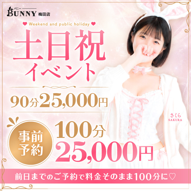【土日祝割100分25,000円～】